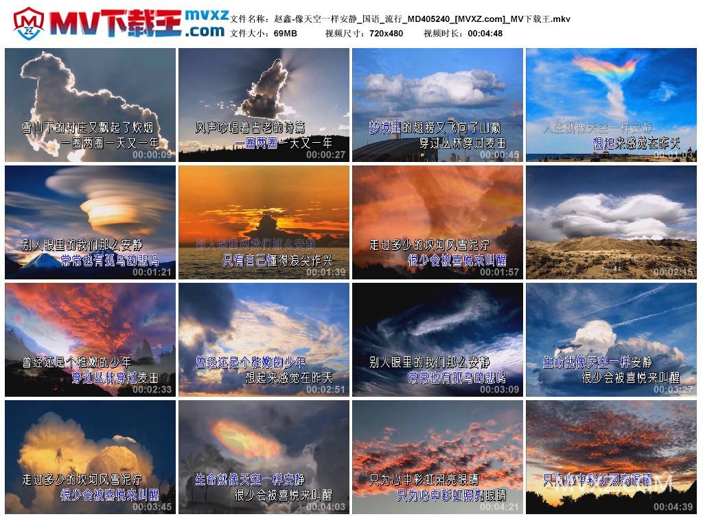 赵鑫-像天空一样安静_国语_流行_MD405240